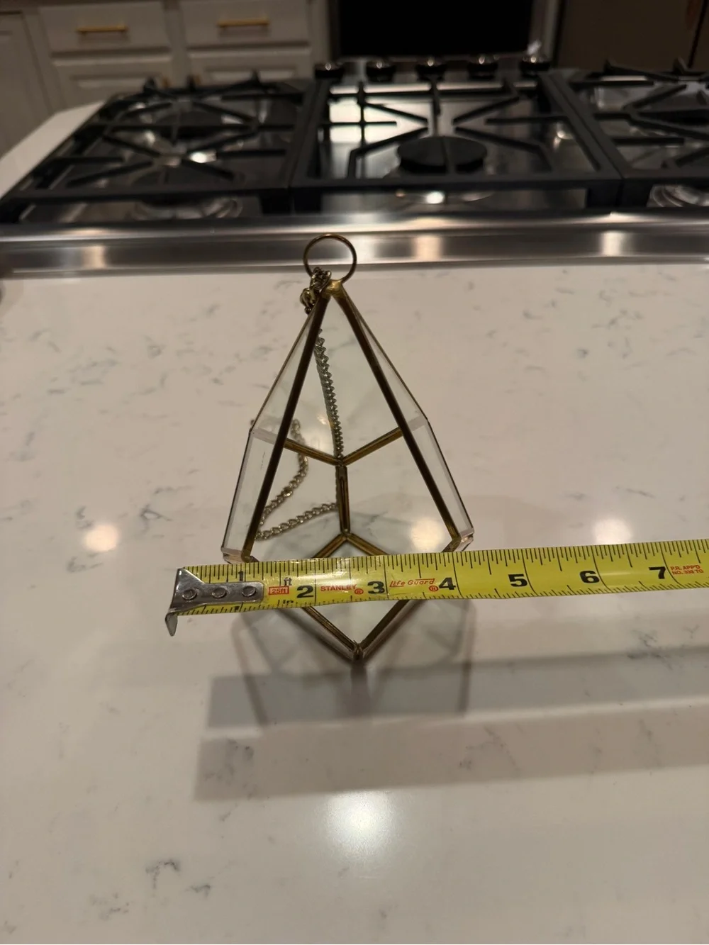 Geometric Triangle Glass Terrarium Hanging Planter for Succulents & Air Plants